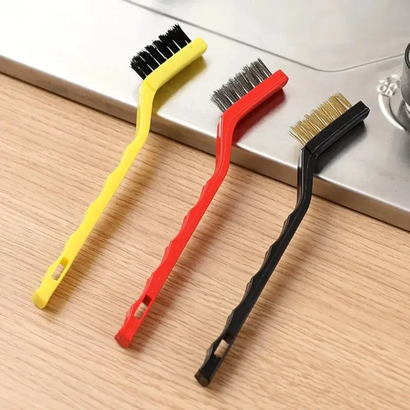 5pcs/set Gas Stove Cleaning Wire Brush Kitchen Tools Metal Fiber Brush Strong Decontamination In-Depth Small Gaps Cleaner