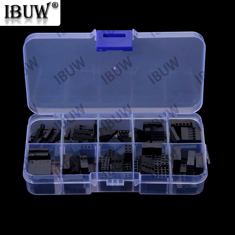 125PCS 10Values 2.54MM DuPont wire jumper connector, plastic shell connector housing 2.54MM wire