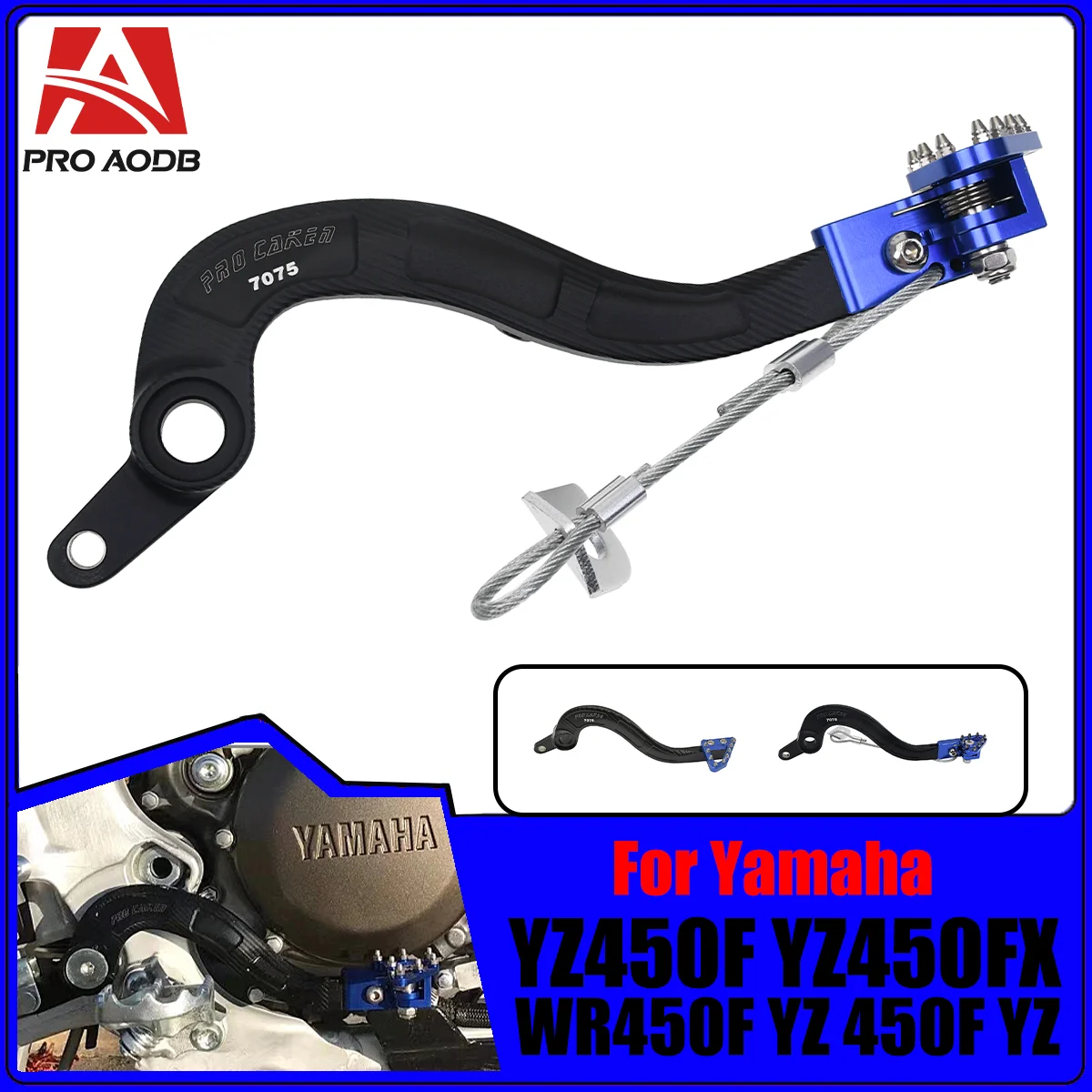 

For Yamaha YZ450F YZ450FX WR450F YZ 450F YZ 450FX WR 450F 450 F WR 2010-2019 2020 Motocross CNC Aluminum Rear Brake Pedal Lever