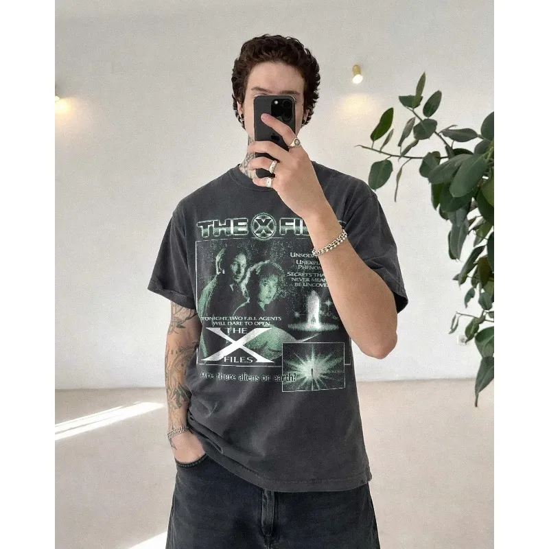 X-Files, Scully I Want to Believe Unidentified Flying Object Men's T-shirt Summer New Style Unisex Casual Fashion Cotton T-shirt