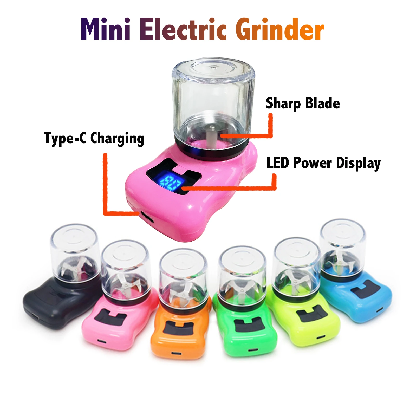 1pc, Electric Grinder, Spice Grinder, Grinding Machine, Herb Grinder, Spice Crusher, Kitchen Supplies, With Digital display, Typ