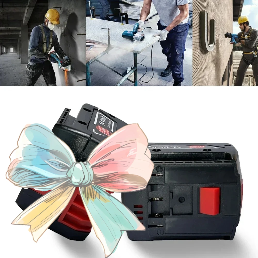 

4800mah Battery 18650 Lithium-Ion with Charger Set Rechargeable Battery 4.8Ah for Bosch 14.4V Power Tool BAT614G Replacement