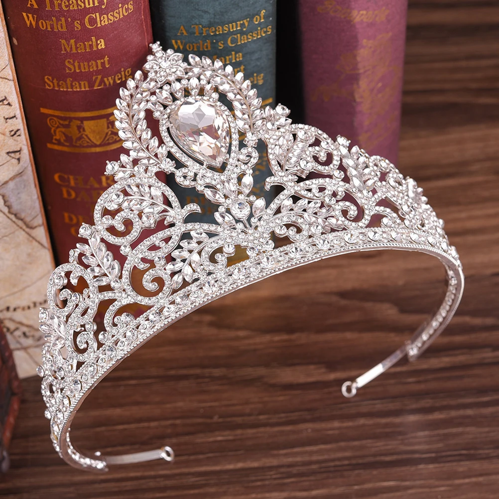 

1pc Luxury Rhinestone Baroque Tiara Crown Elegant Hair Headdress For Women Girls Brides Bridesmaids Prom Birthday Party Hair