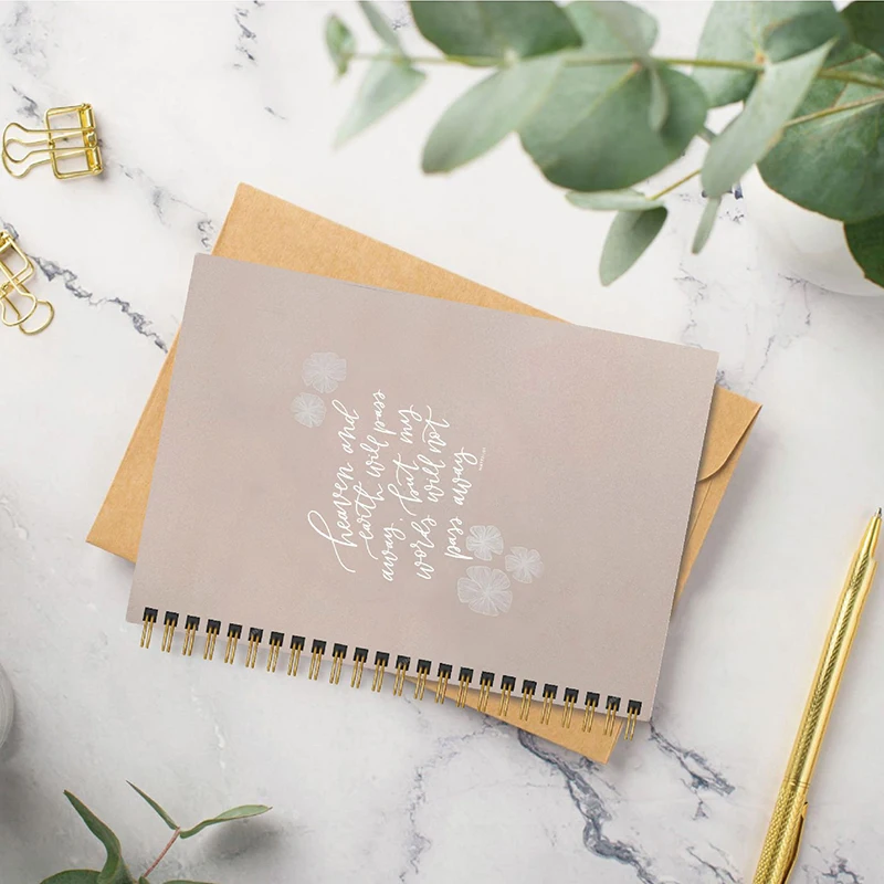 Inspirational Bible Study Journal Notebook Hardcover Spiral Bound With Ribbon Bookmark Christian Bible Study Journal Supplies