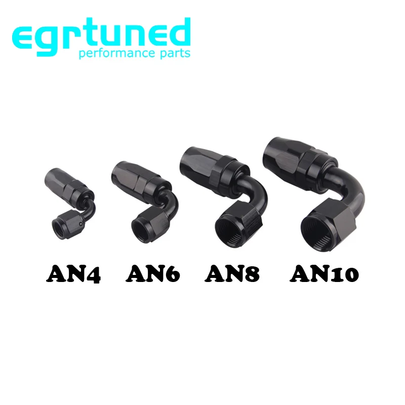 

2 PCS AN6 AN8 AN10 Straight 45 90 180 Degree Oil Fuel Swivel Hose End Fitting Oil Hose End Adaptor Kit Black