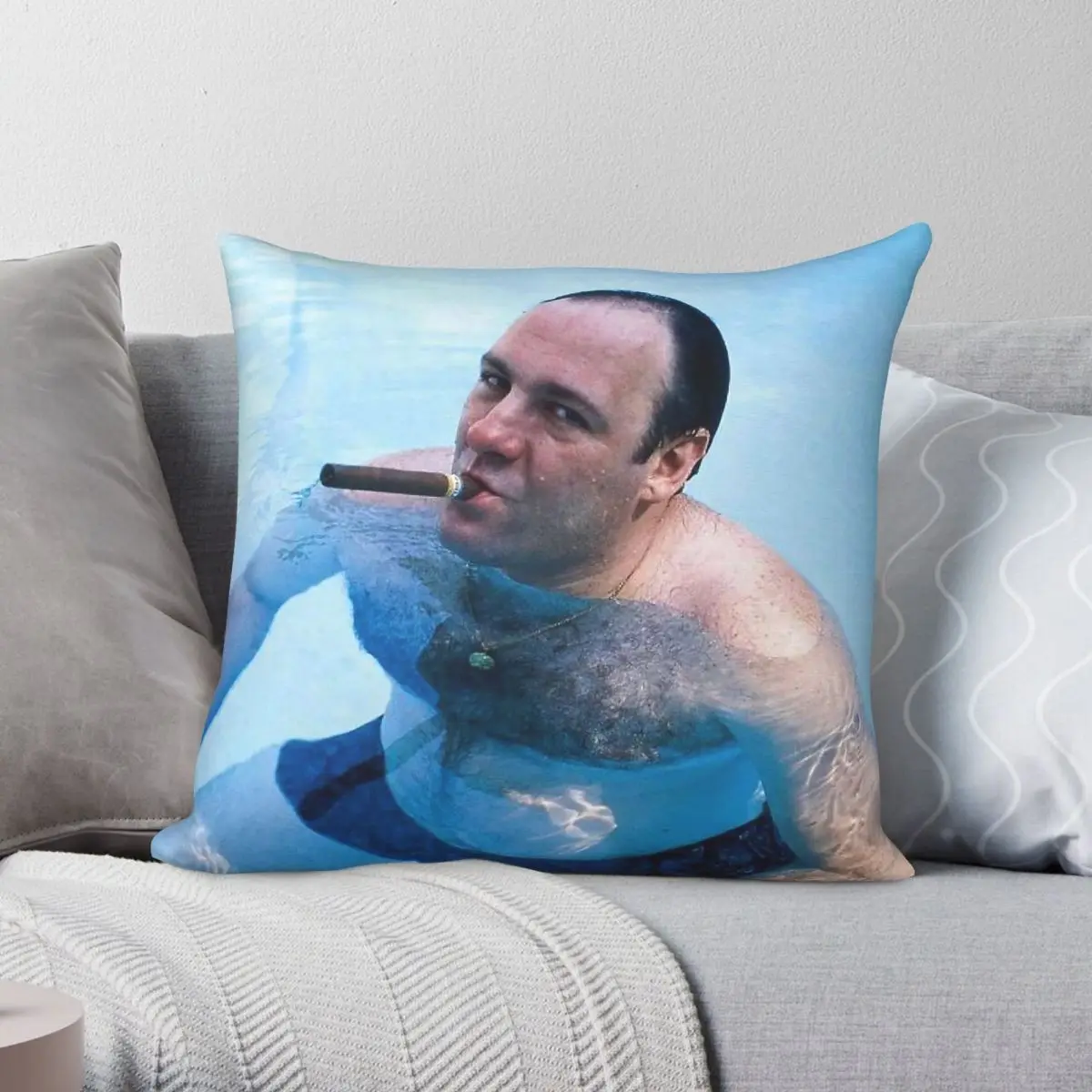 Tony Soprano James Gandalfini Square Pillowcase Polyester Linen Velvet Creative Decor Throw Pillow Case Sofa Cushion Cover 45x45