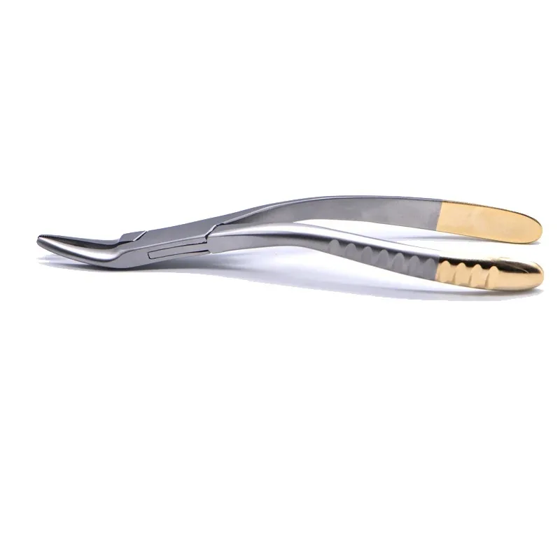Curved Dental Root Fragment Extraction Forceps, Universal for Maxillary/Mandibular Teeth, Single-Piece Instrument