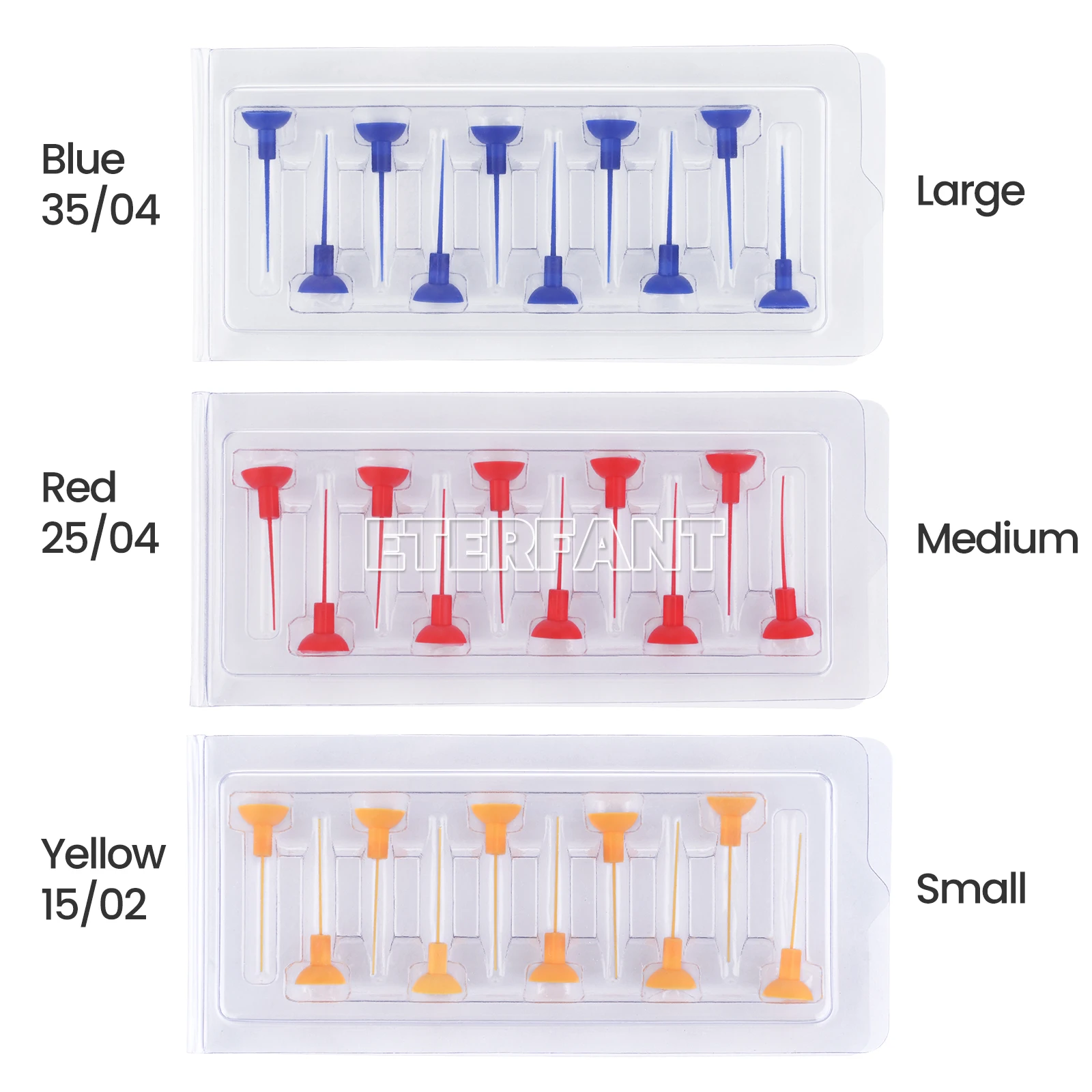 ENTERFANT 20Piece/Pack Dental Endo Sonic Irrigator Tips Activator Tips For Root Canal Yellow/Red/Blue