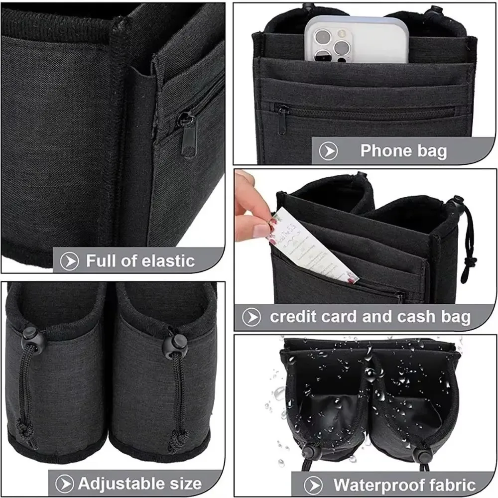 1pc Luggage Cup Holder Durable Construction Free Hand Design Travel Mug Holder Universal Fit Stretchable Strap