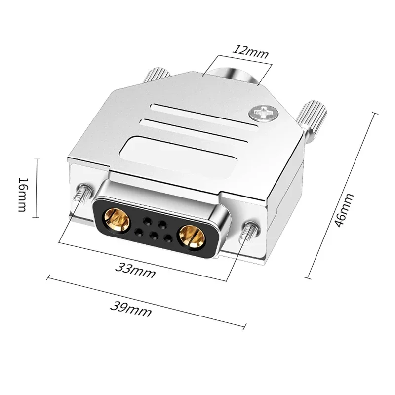 

20A/40A DB7W2 Металлическая вилка 7/2-контактный разъем «папа-мама» 5 Plus 2 конектора DB9 Источник питания Смешанный интерфейсный разъем