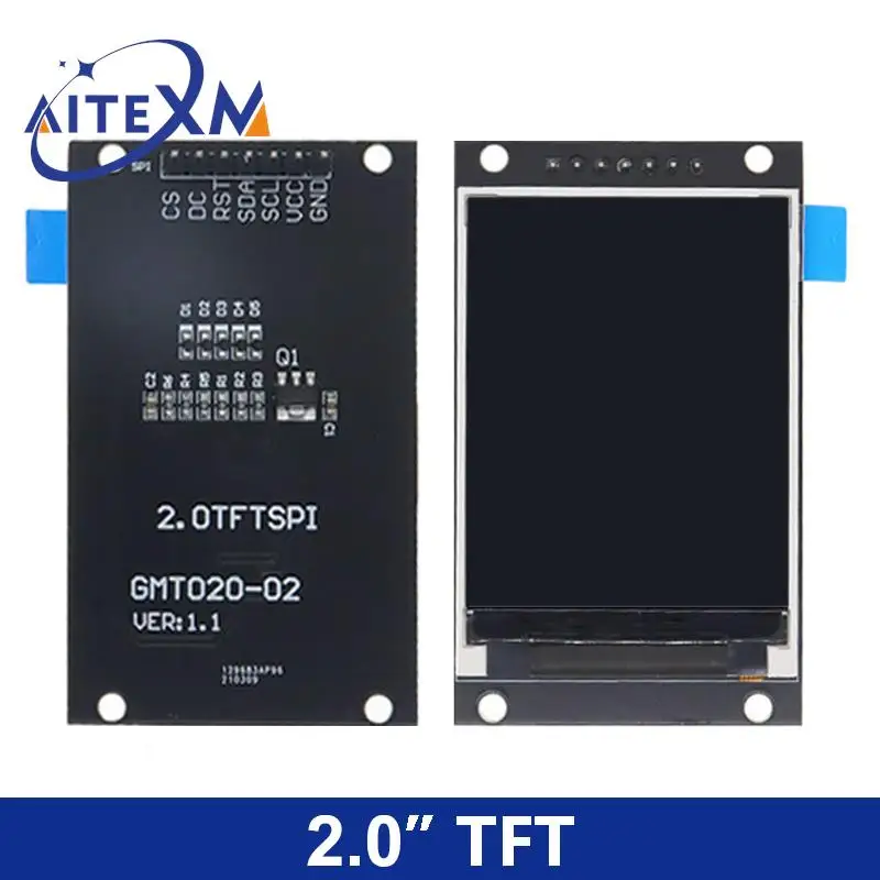 TFT Display 2.0 inch OLED LCD Drive IC ST7789V 240RGBx320 Dot-Matrix SPI Interface for Arduio Full Color LCD Display YANXD