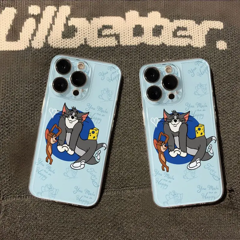 Tom And Jerry Cheerfulness Cartoon Phone Case For iPhone 16 15 14 13 12 11 Pro Max XS Max XR 7 8 Plus MINI Y2K Cute Back Cover