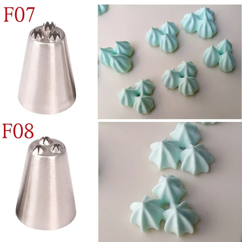 #F07#F08 Triple Stars Large Icing Piping Nozzles For Decorating Cake Three Stars Pastry Nozzles Cream Cake Decoration Pastry Tip