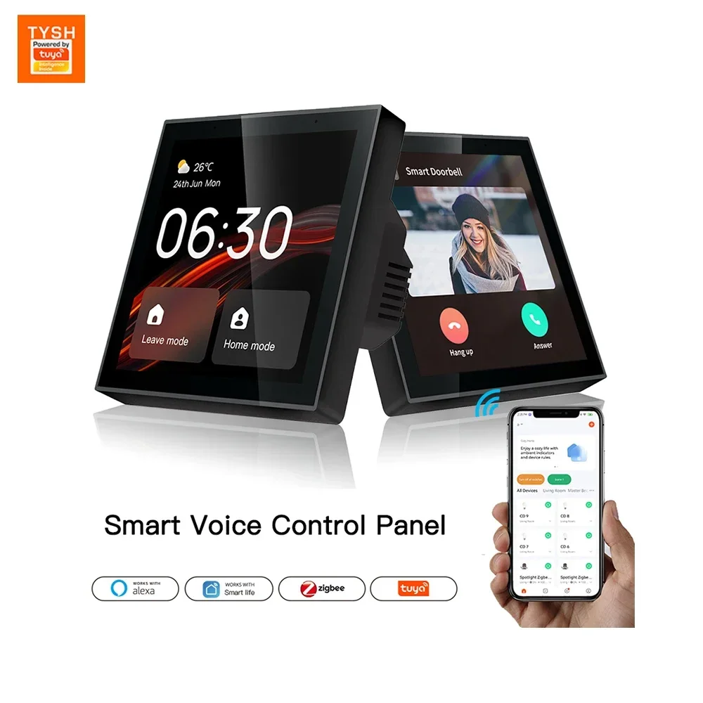 Tuya Wifi Smart Touch Screen Center Control Panel Voice Control Alexa Built-in ZigBee Gateway Built-in For Intelligent Scenes 4