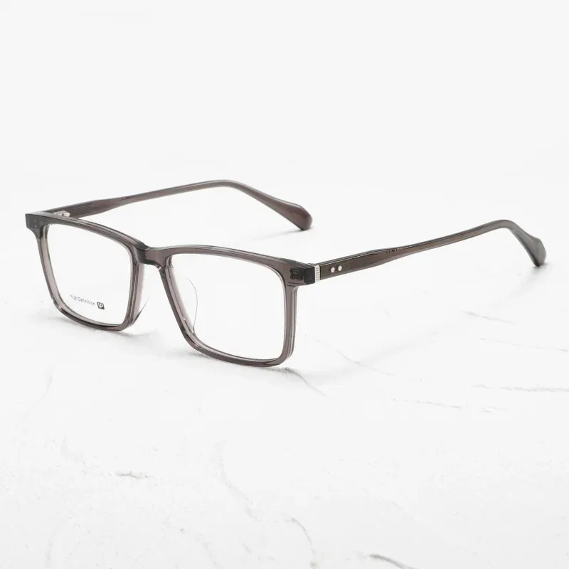 NN128 Japanese designer style large Rectangular Men's glasses frame Acetate Eyeglasses Comfortable Temple Arms Custom Lenses