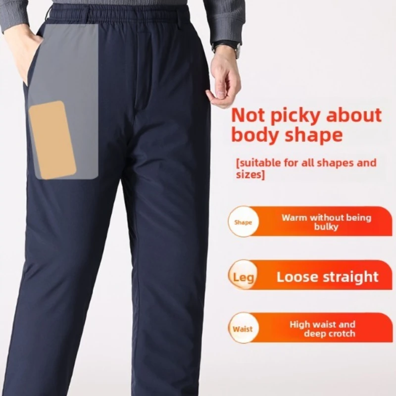 الشتاء الدافئ صوف مبطن السراويل كبار السن الرجال سميكة السراويل الحرارية كبار أبي الطقس البارد الملابس في الهواء الطلق القطن ملابس ناعمة