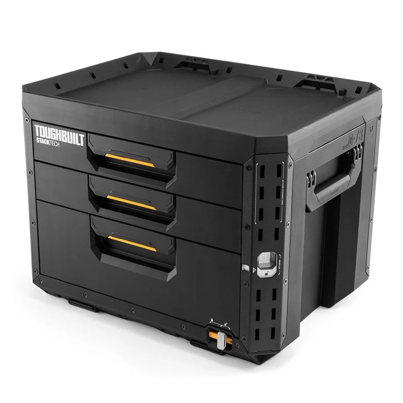 TOUGHBUILT Stackable 3-layer 1 Large 2 Small Drawer Drawout Toolbox TB-B1-D-73