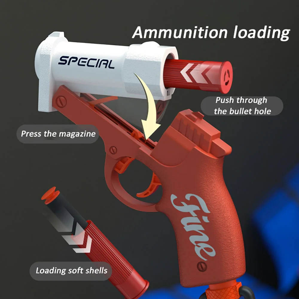 Детская игрушка S686, короткий дробовик, может быть выдвинут, мягкая пуля, пистолет, Инструкция с пулями, тянуть загрузку, мягкий пистолет для