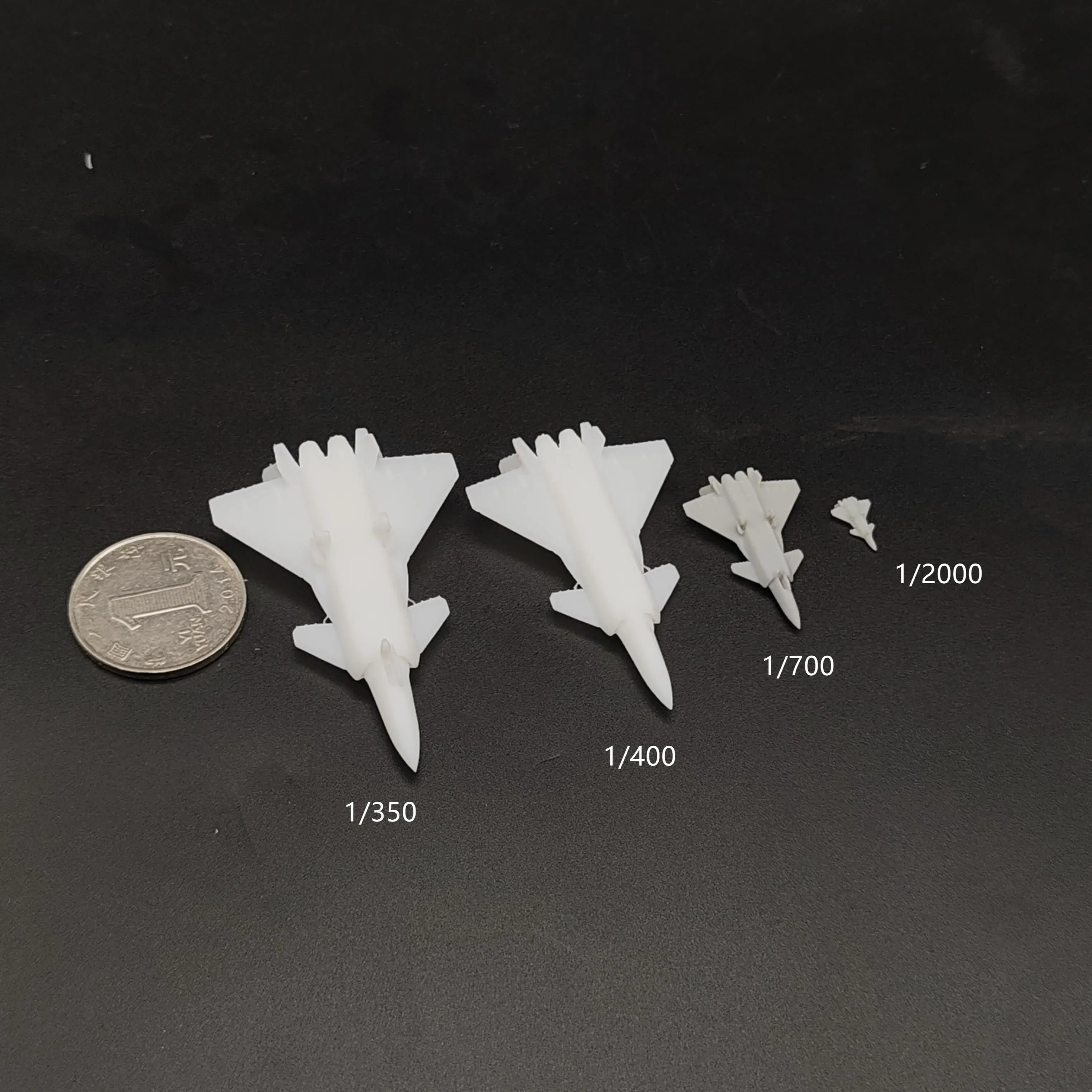 Veyron chinois J-20, chasseur furtif 1/2000 1/1500 1/700 1/400 1/350 avec train d'atterrissage à aile ouverte, 10 pièces