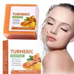 Hand Made Turmeric Soap Body Cleaning Lightening Dark Underarm Leg Body Cleansers Brightening Face Soap Tender Skin Care Beauty
