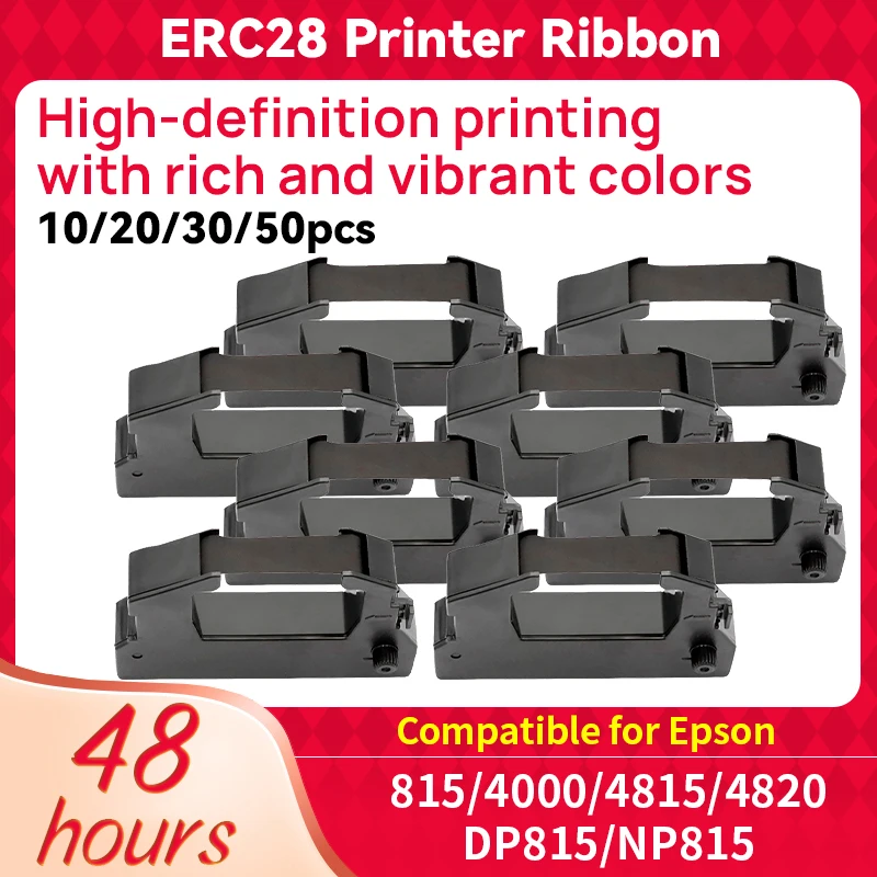 10/20/30/50 pcs Black Printer Ribbon ERC28 Compatible 3.1M for EPSON ERC 28 M2000 NORAND 815 4000 4815 4820 DP815 NP815