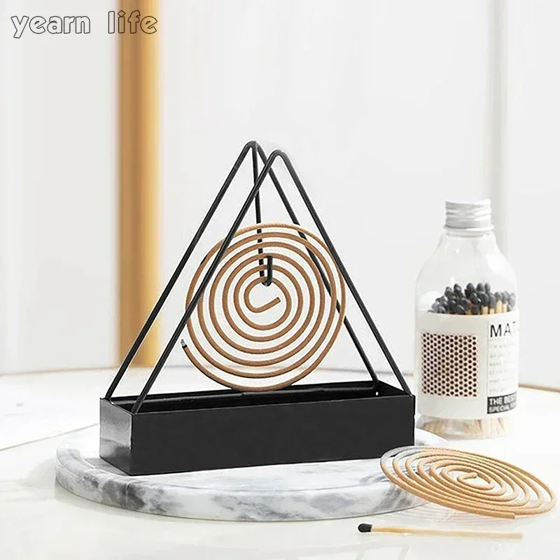 Soportes de incienso, marco de quemador de incienso en espiral, soporte de bobina de hierro para mosquitos, estante de incienso repelente moderno para el hogar, dormitorio, Patio