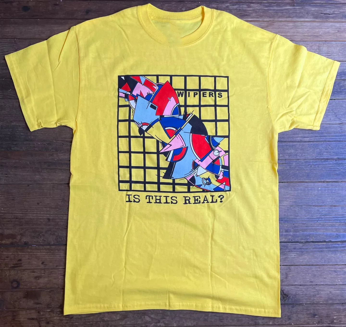 Vtg Wipers Band Is This Real Cotton Yellow Full Size Unisex Tee Shirt