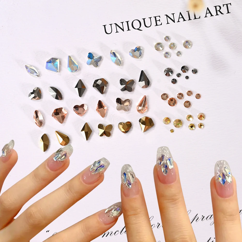 Glitter Vetro Frantumato Per Nail Art E Resina – Scaglie Cristallo Irregolari, Colori Misti/Rosa/Viola, 6 Sacchetti, Fai Da Te Gioielli
