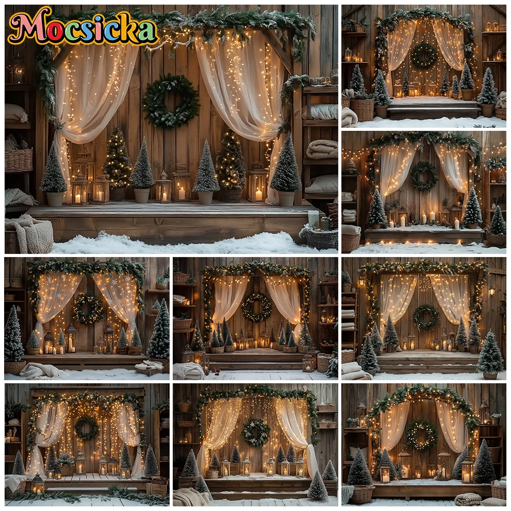 Photography Lighting Wall - Mocsicka Sfondo natalizio rustico, parete in