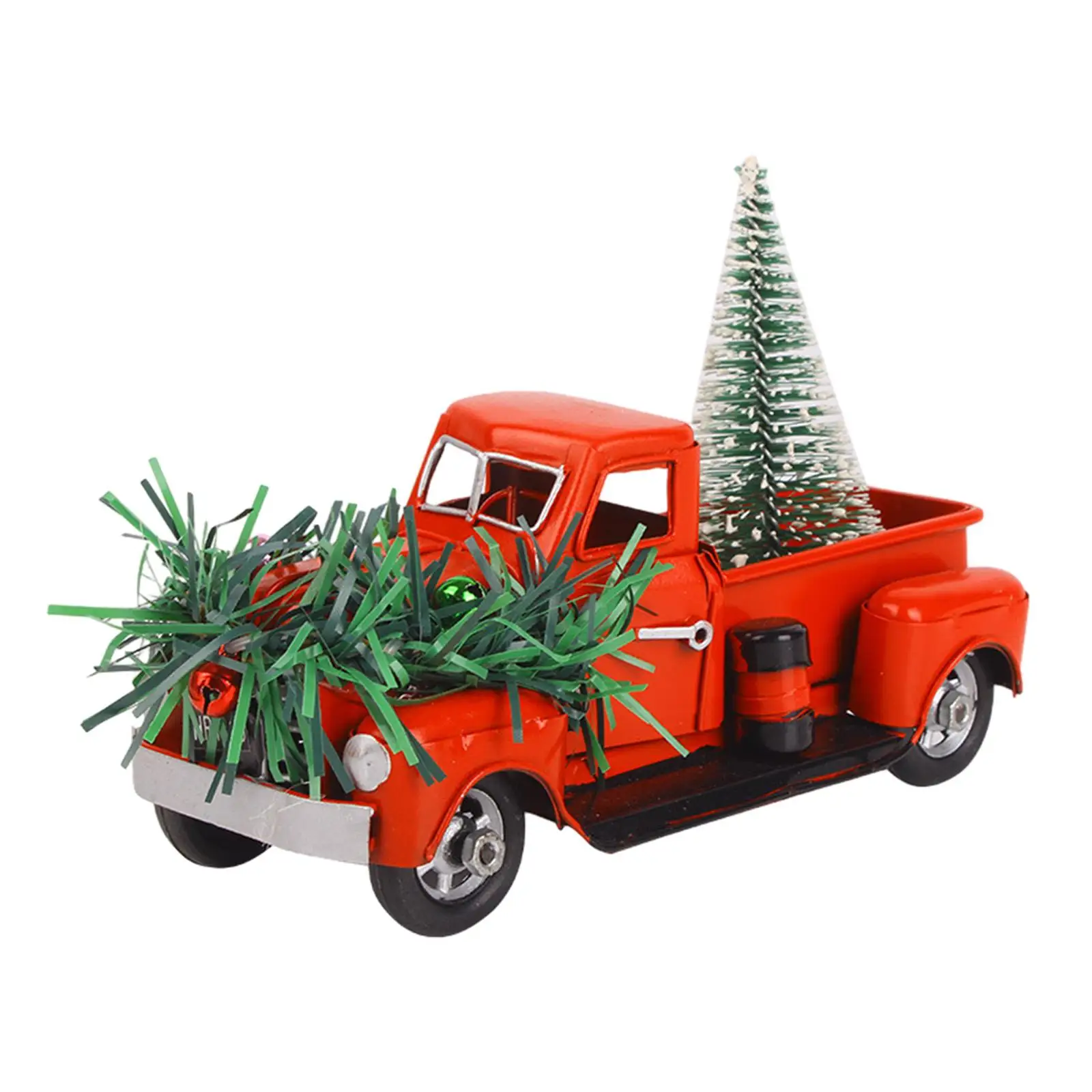 Holidays Red Car Decoration Metal Trucks Car Model for Desk Tabletop Mantels