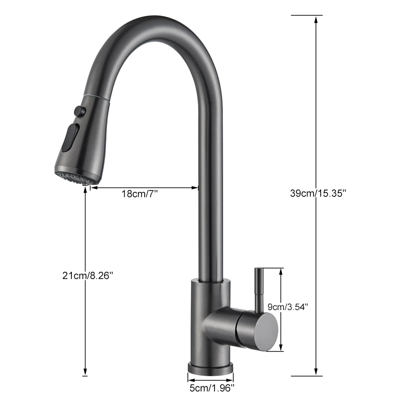 Shinesia Pull Out Gourmet Kitchen Faucets Brass Kitchen Sink Faucet Single Lever Mixer Tap Stream Spray Head Black/White/Gold