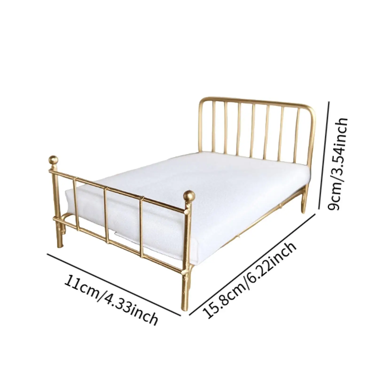 Łóżko do domku dla lalek w skali 1/12, dekoracja do domku dla lalek, symulacja DIY, rustykalny domek dla lalek