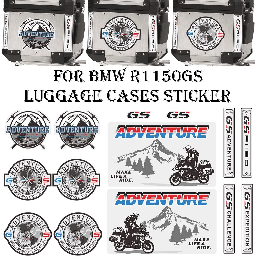 

Motorcycle Tail Top Side Boxs Cases Panniers Luggage Aluminium Stickers Decals ADV GS Adventure For BMW R1150GS R1150 1150