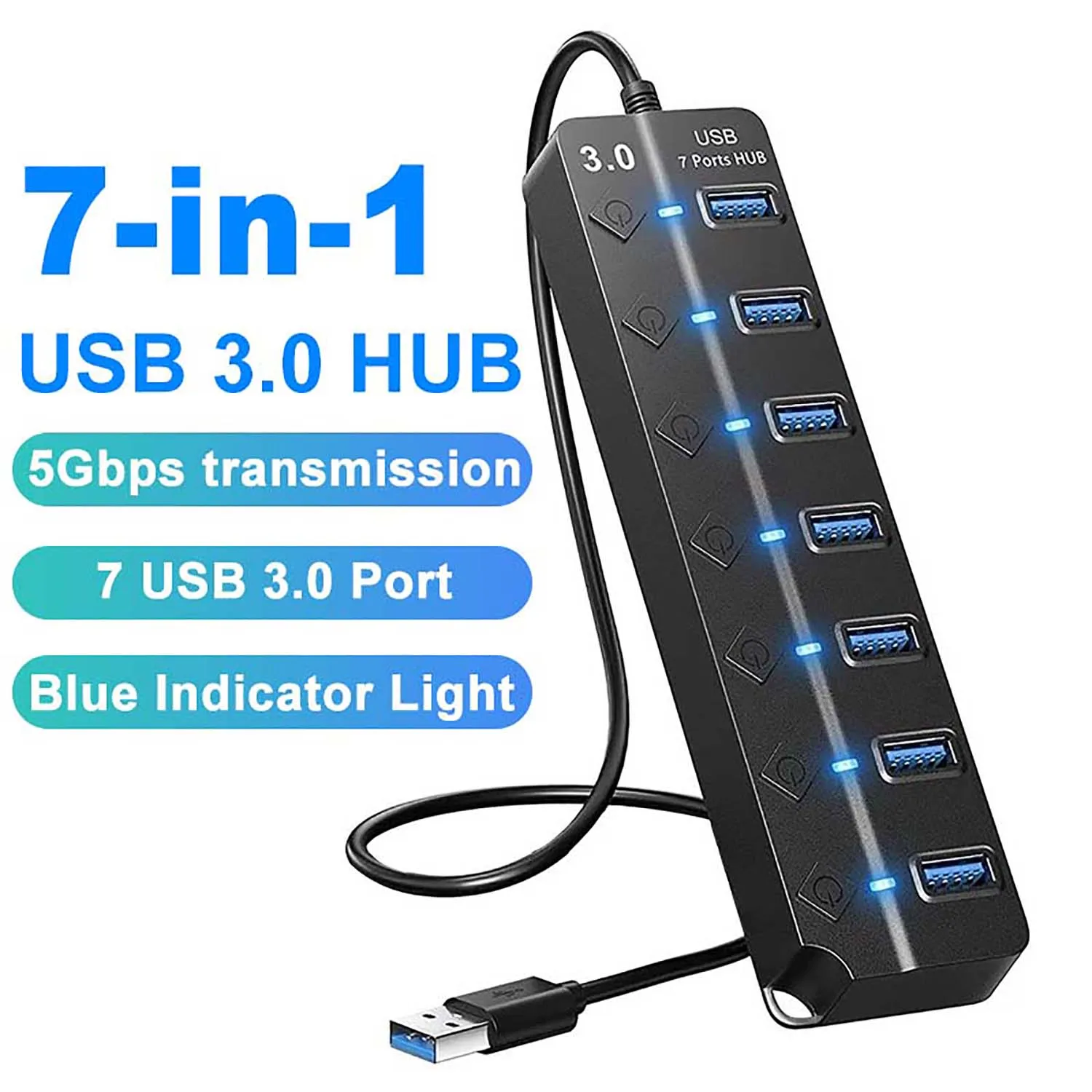 Adapter Accessories Ports 7 Station 5Gbps Computer Mini USB