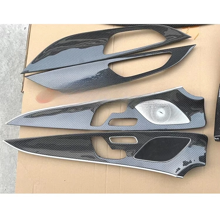 For  CLS W257 2019 Central Control Panel Car Door Carbon Fiber Replacement Trim Panel
