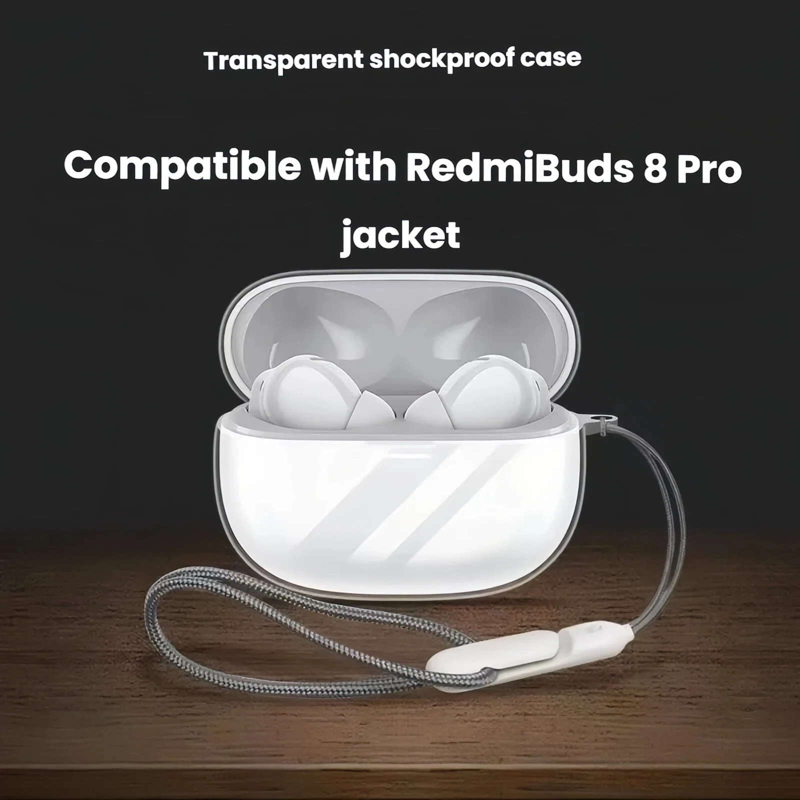 

Crystal Clear Soft TPU Protective Cover Anti Fall Anti Scratch Full Wrap Shell For Xiaomi Redmi Buds 8 Pro Earbuds Accessories