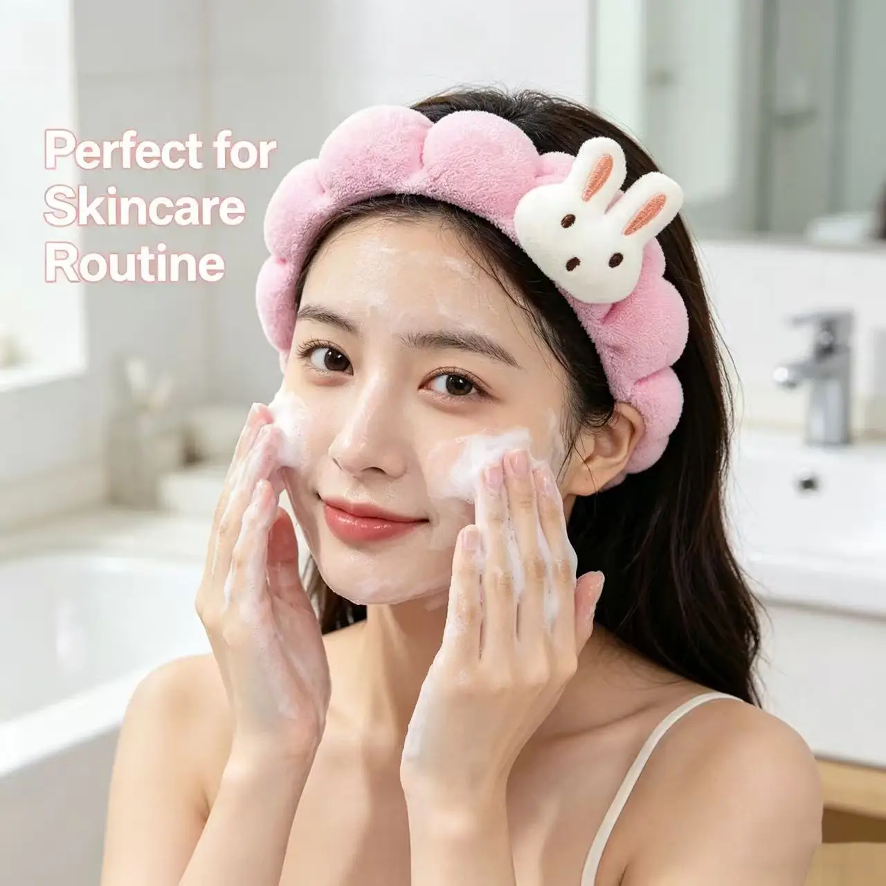 1 piece Rabbit Cloud Face Wash Headband, won’t constrict the scalp, keeps stray hairs in place while washing and applying makeup