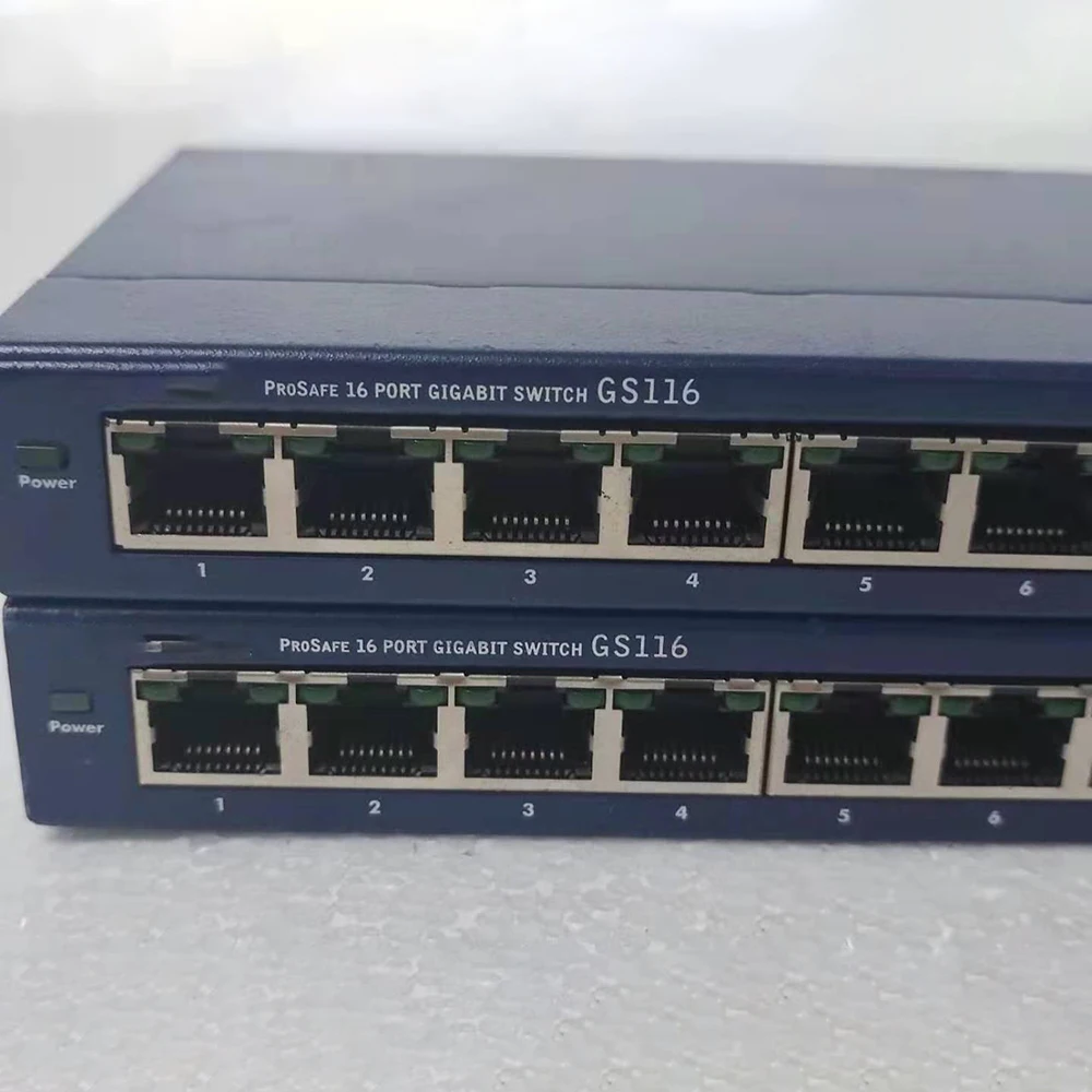 1 Uds. Para NETGEAR americano 16 puertos Gigabit interruptor de gestión de red Simple Netgear GS116 v2