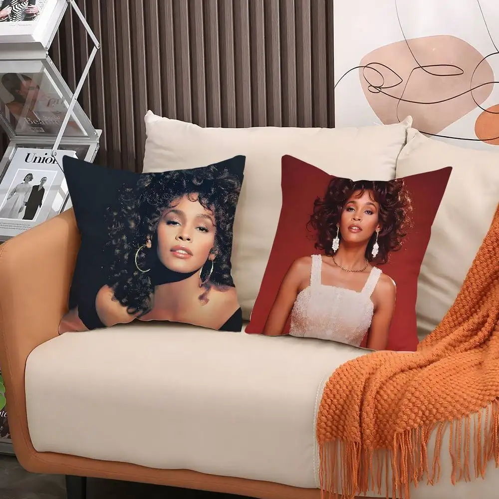 المغني W-Whitney هيوستن كيس وسادة لينة أفخم النسيج مزدوجة الوجهين طباعة ديكور غرفة المعيشة المنزلي هدية غطاء الوسادة #6