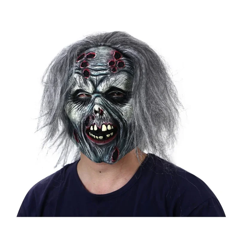 Zombie Mask Scary Monster Halloween Fancy Dress Party Costume Props Horror Grimace Zombie Latex Masks