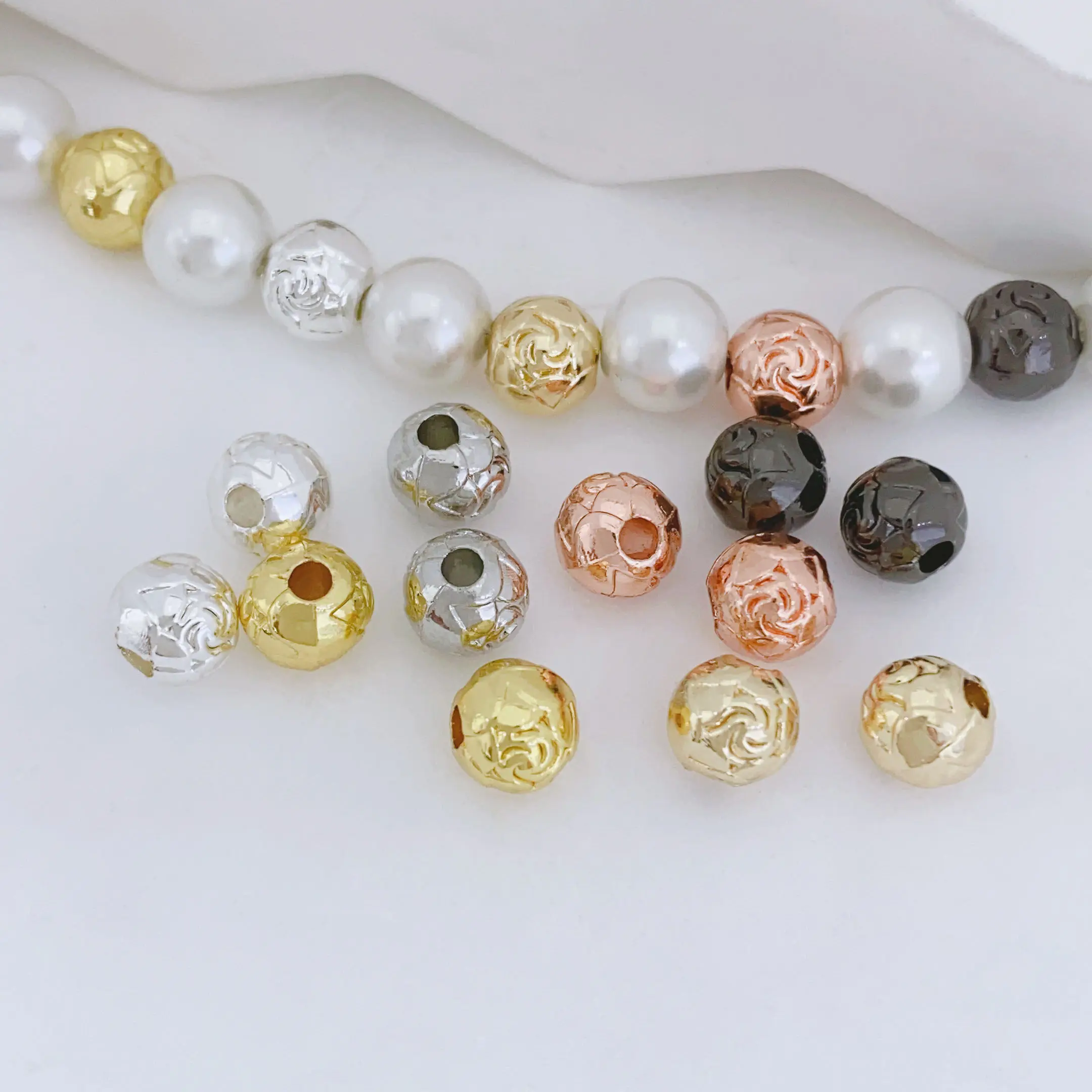 

10 штук медных позолоченных бусин-разделителей с узором «Роза», аксессуары для изготовления браслетов и ожерелий, оптовая продажа