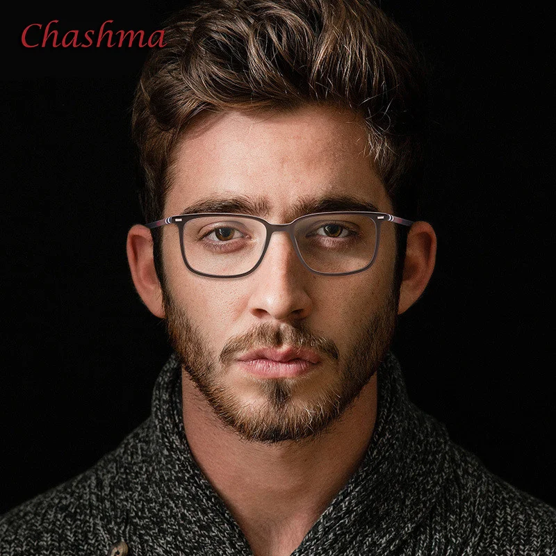 Chashma Men Frame Elegant Eyeglass Acetate Prescription Optical Lenses Anti Blue Ray Glass Rectangular Spectacle