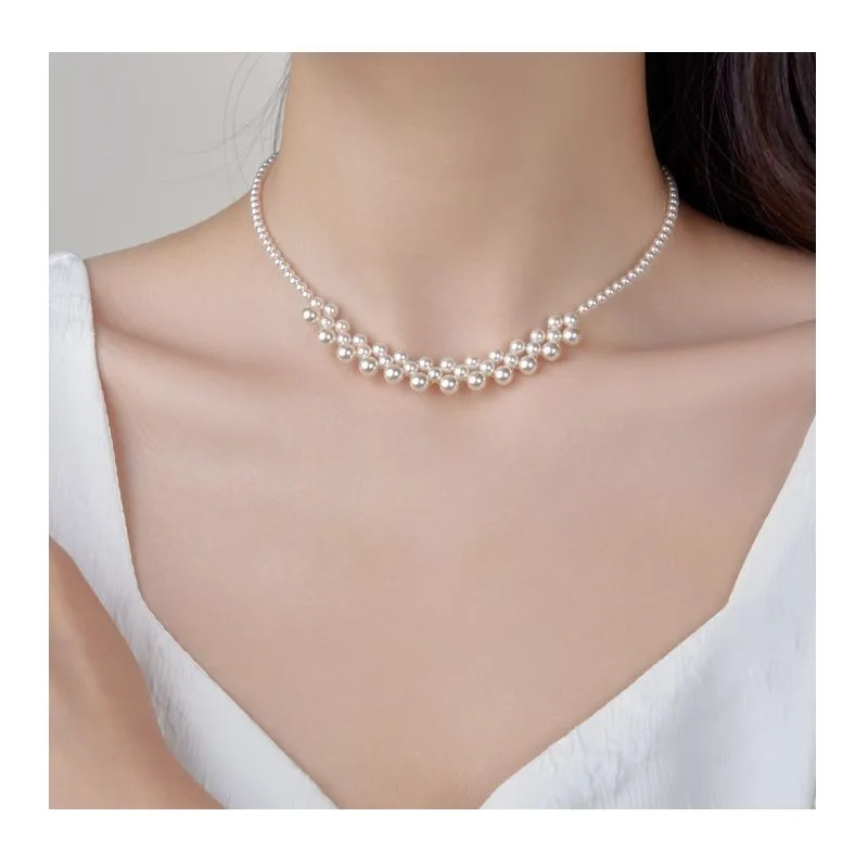 

Thyroid Postoperative Cover Necklace Imitation Pearl Adjustable Neck Neck Cover Scar Lock Necklace New Explosion
