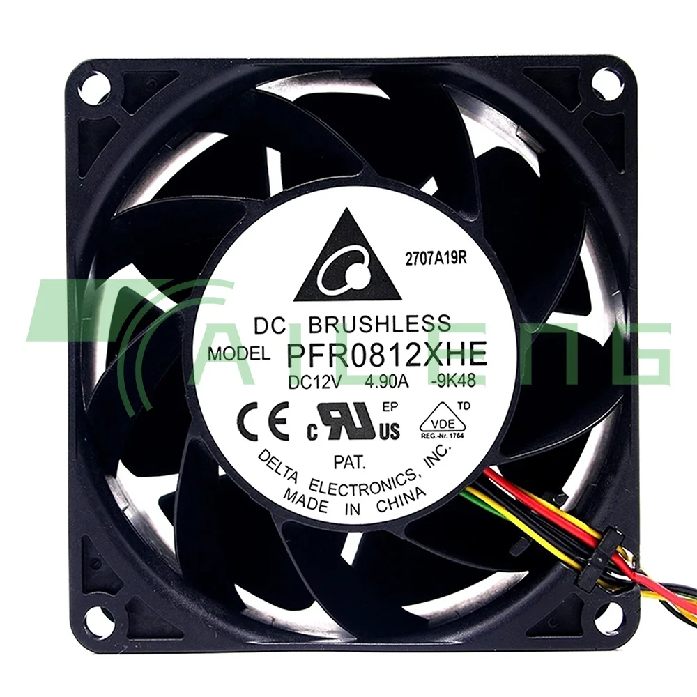 PFR0812XHE Original cooler 8038 12V 4.9A 8CM car motorcycle modified super violent server cooling fan 80*80*38mm