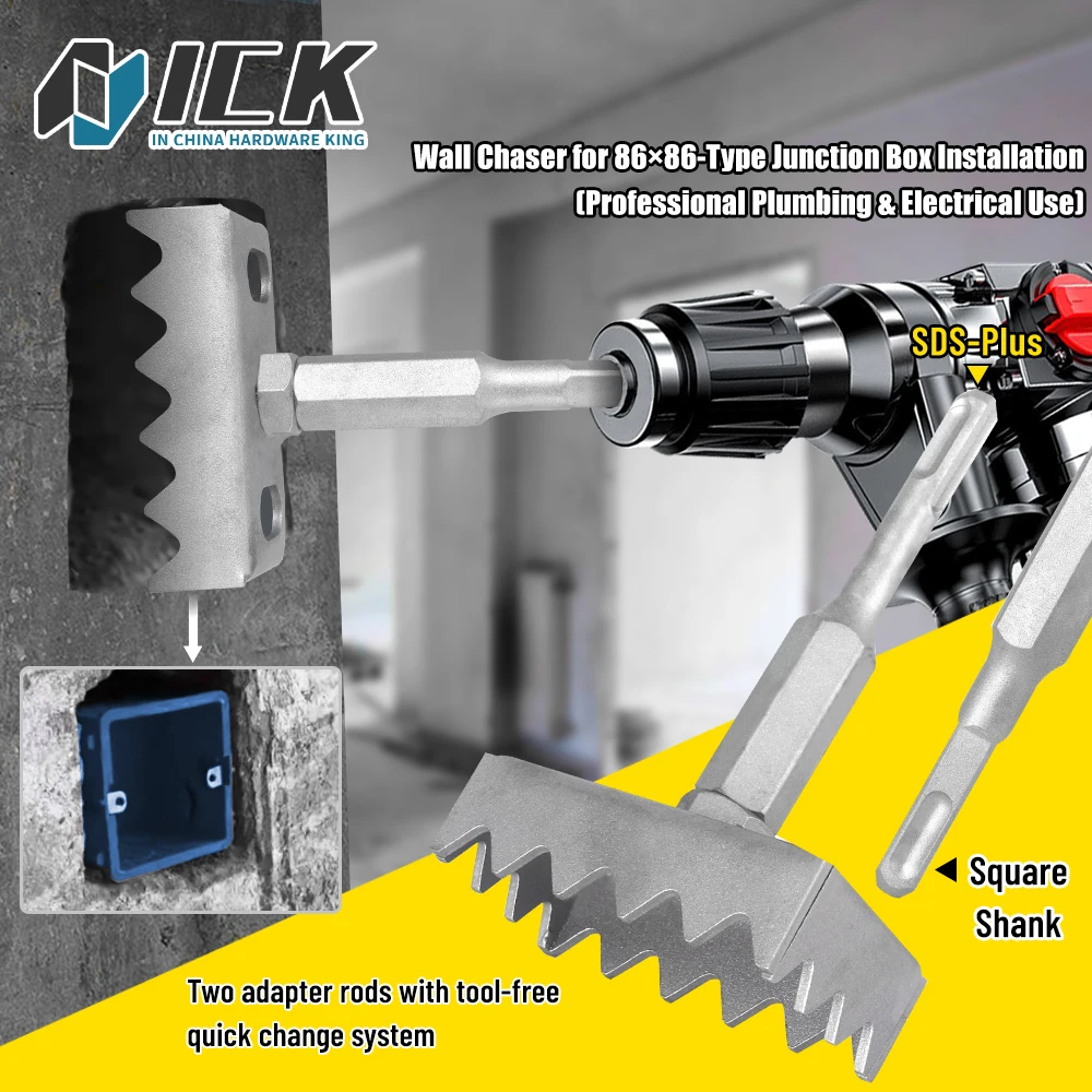 

Multifunction Rectangle Slot Tool Portable Slot Cutter Precise Box Hole Puncher Handheld Design Fast Wall Hole Puncher