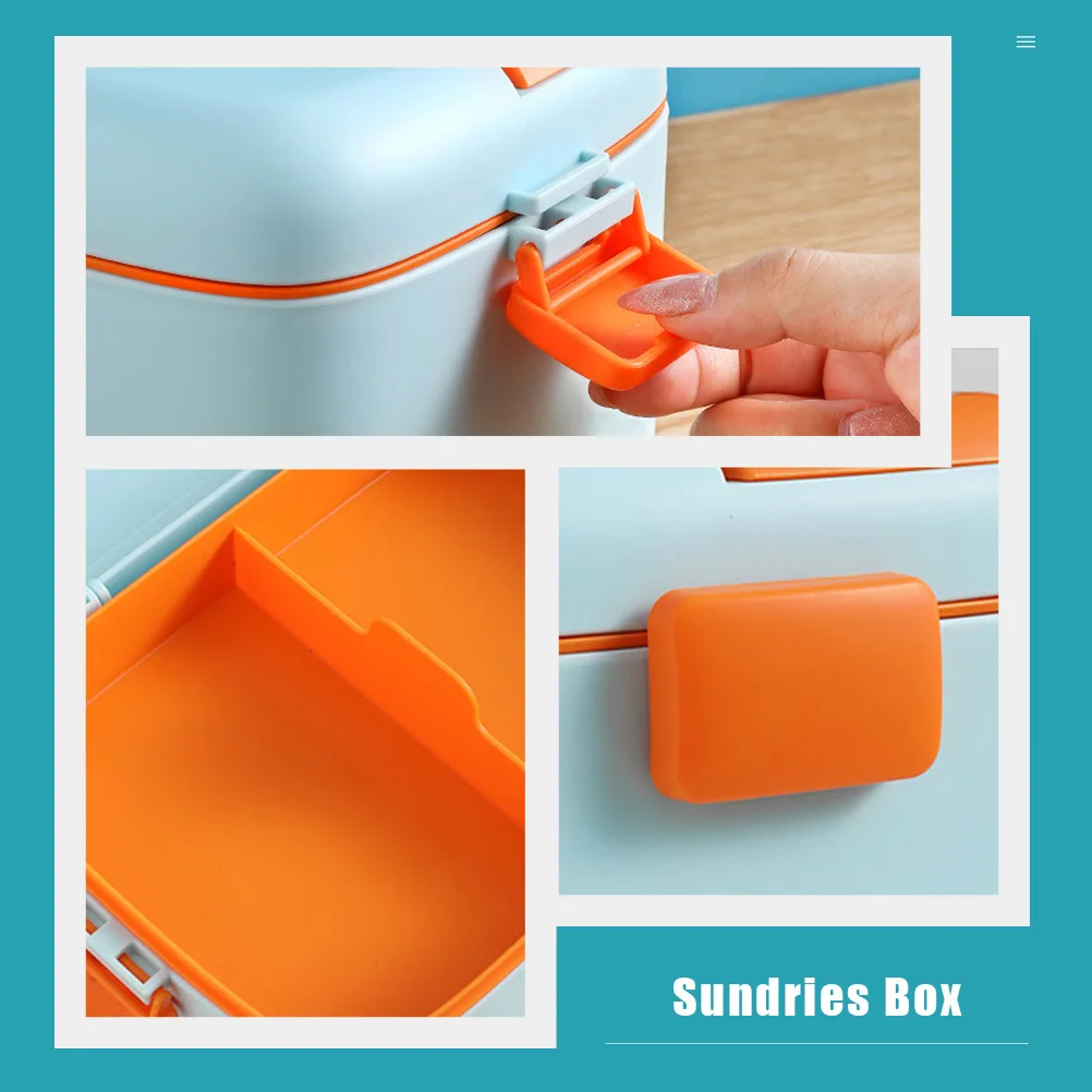 

1pc Medicine Box Large Capacity Multi-Layer Storage Container For Pills Tablets Jewelry Sundries Home Office Travel With