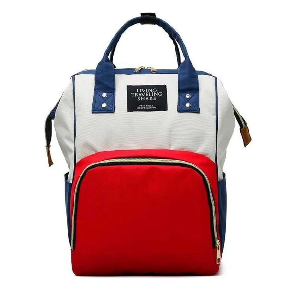 Simple Canvas Nylon Backpack Large Capacity Shoulder Bag Mommy Bag Large Handbag Zipper Travel Storage Backpack Unisex