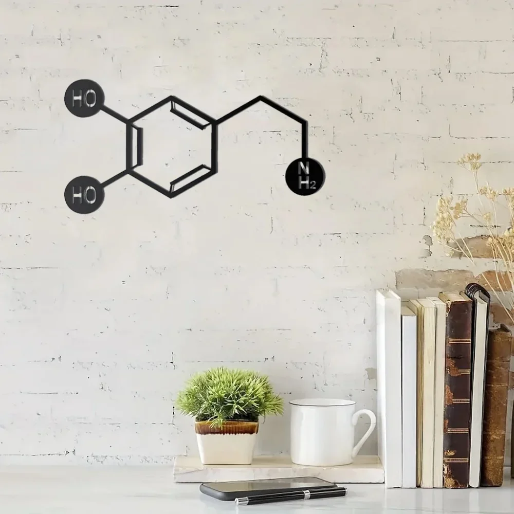 CIFBUY Dopamine Molecule Metal Wall Art Iron Hanging Sculpture Living Room Office Home Decor Ornament Gift