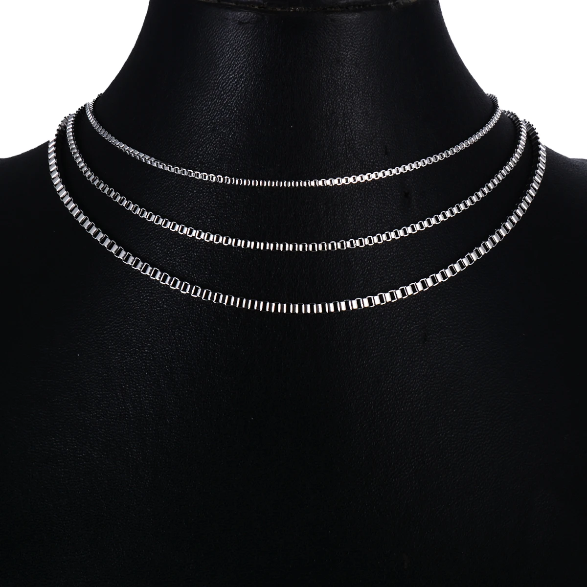 Simple 2/2.5/3mm Box Square Link Chain Necklace Stainless Steel For Men and Women Jewelry Link Chokers Wholesale