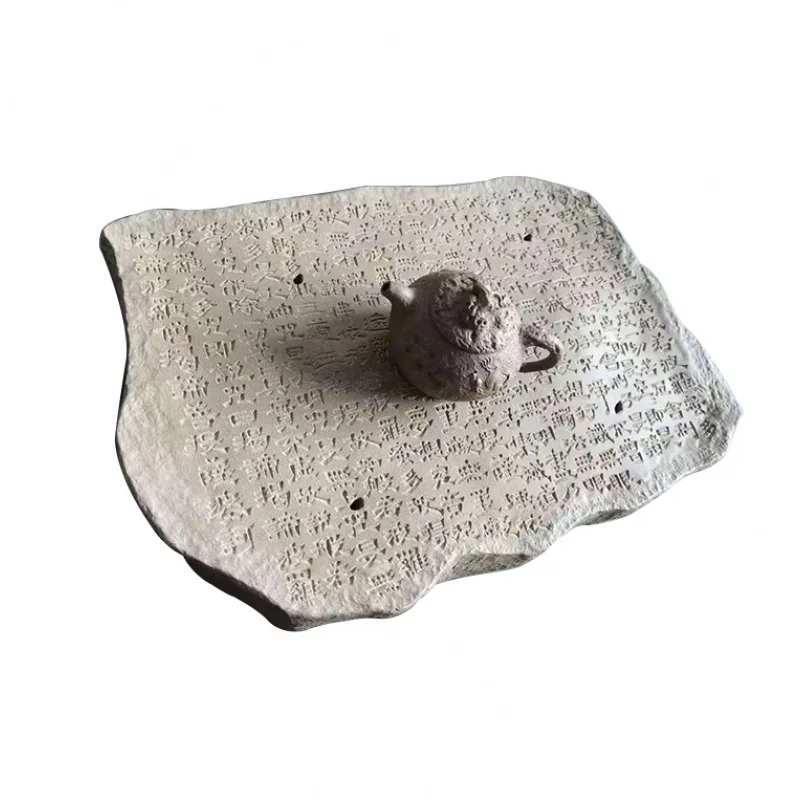 Heart Sutra Pot Tray Tea Table Purple Sand Handmade Tea Tray Water Drop Container Tea Pot Base Yixing Purple Sand Teapot Base Te
